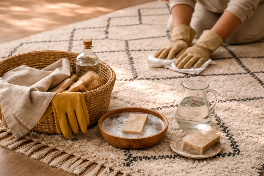 Comment nettoyer un tapis berbère en laine sans l’abîmer ?