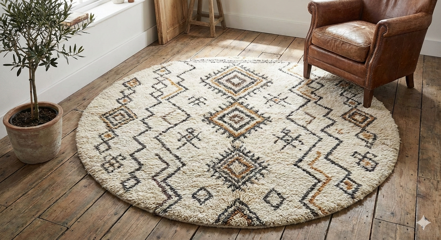 Tapis Rond Berbère
