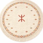Tapis rond berbère avec symbole amazigh